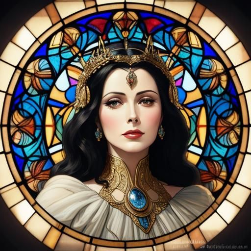 Hedy Lamarr Portrait in Art Nouveau Style
