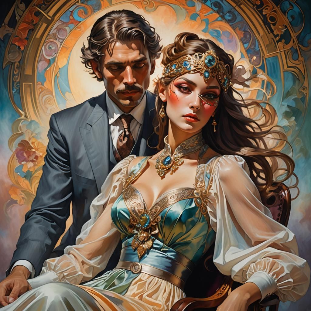 Surreal Reveal: Dreamlike Portrait in Oil Painting Style