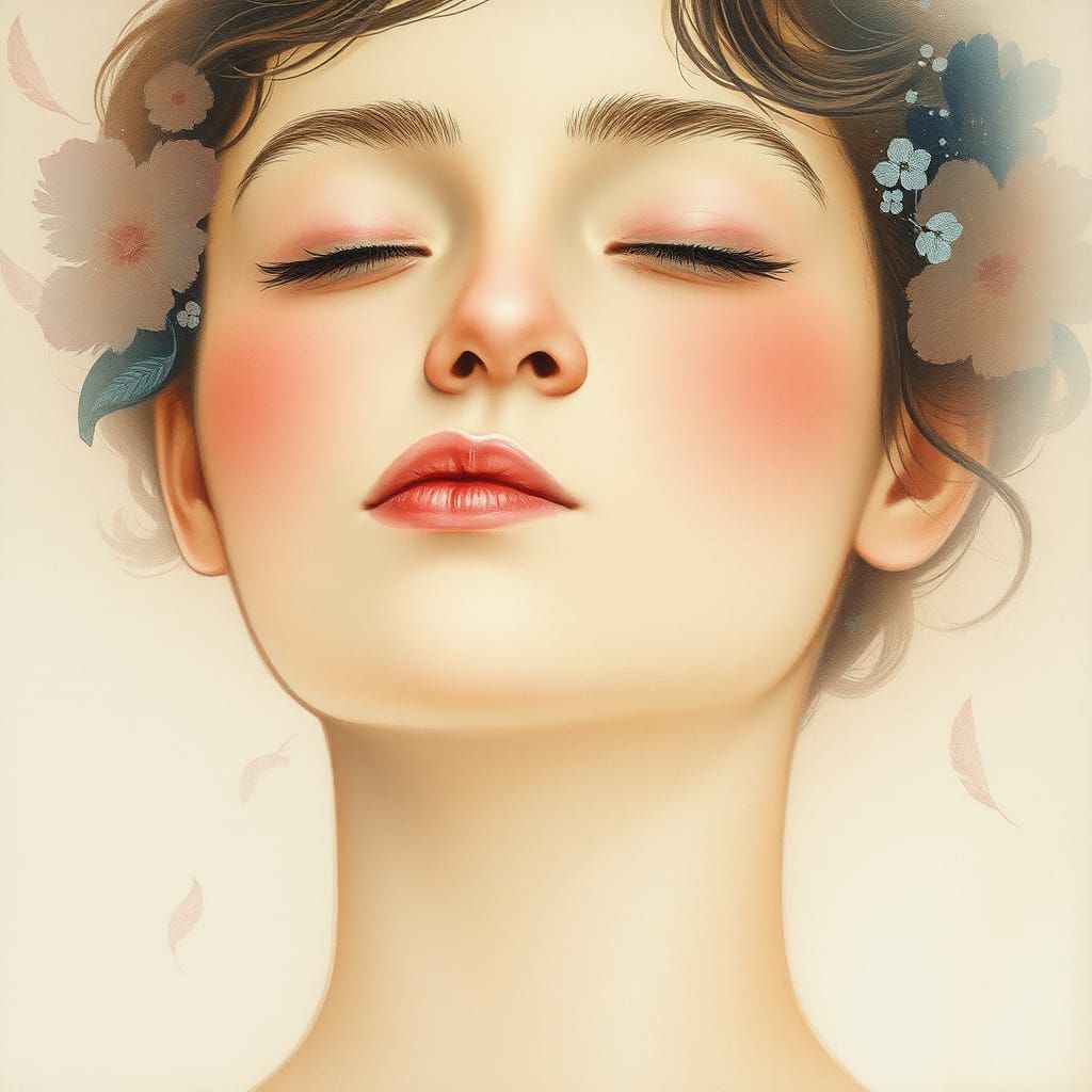 Ethereal Girl in Soft Pastel Hues