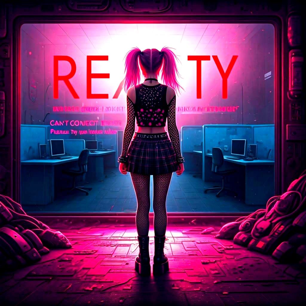 Pink-Haired Punk Girl Trapped in Anime World