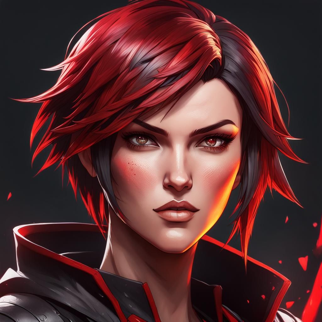 RWBY's Ruby Rose: Hyperdetailed Portrait