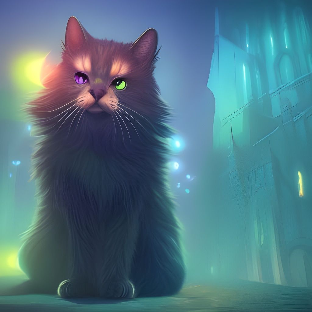 Glow in the Dark Cat: Fantasy Concept Art
