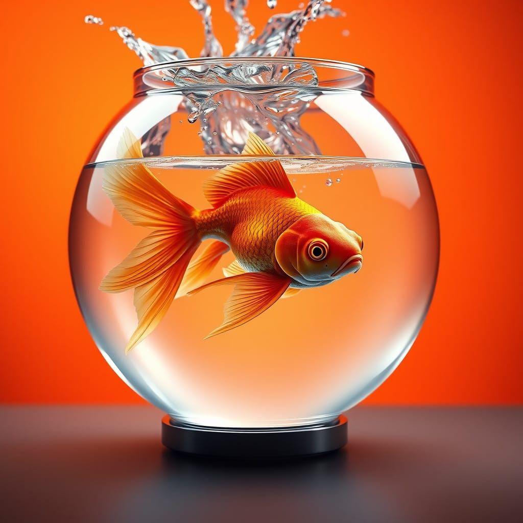 Vibrant Goldfish Thrives in a Celestial Sea