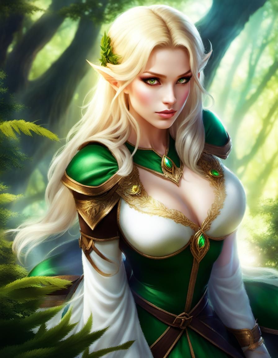 Enchanted Forest Elf Archer in Sunlight