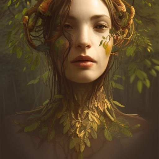 Tree of Life Woman: Hyperdetailed Concept Art