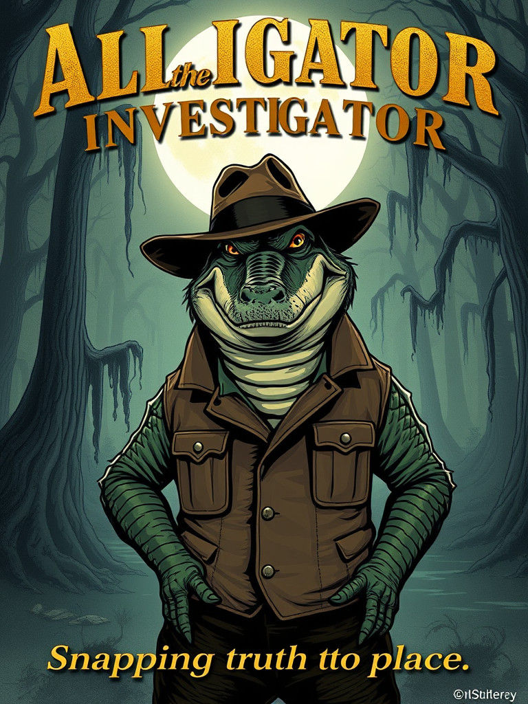 Alligator Investigator in Film Noir Style
