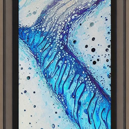 Abstract Freezing Liquid Cells Painting in Frame
