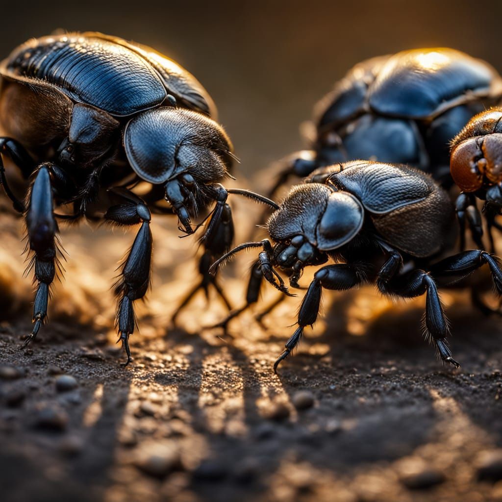 Intense Insect Debate in Photorealistic Macro Art