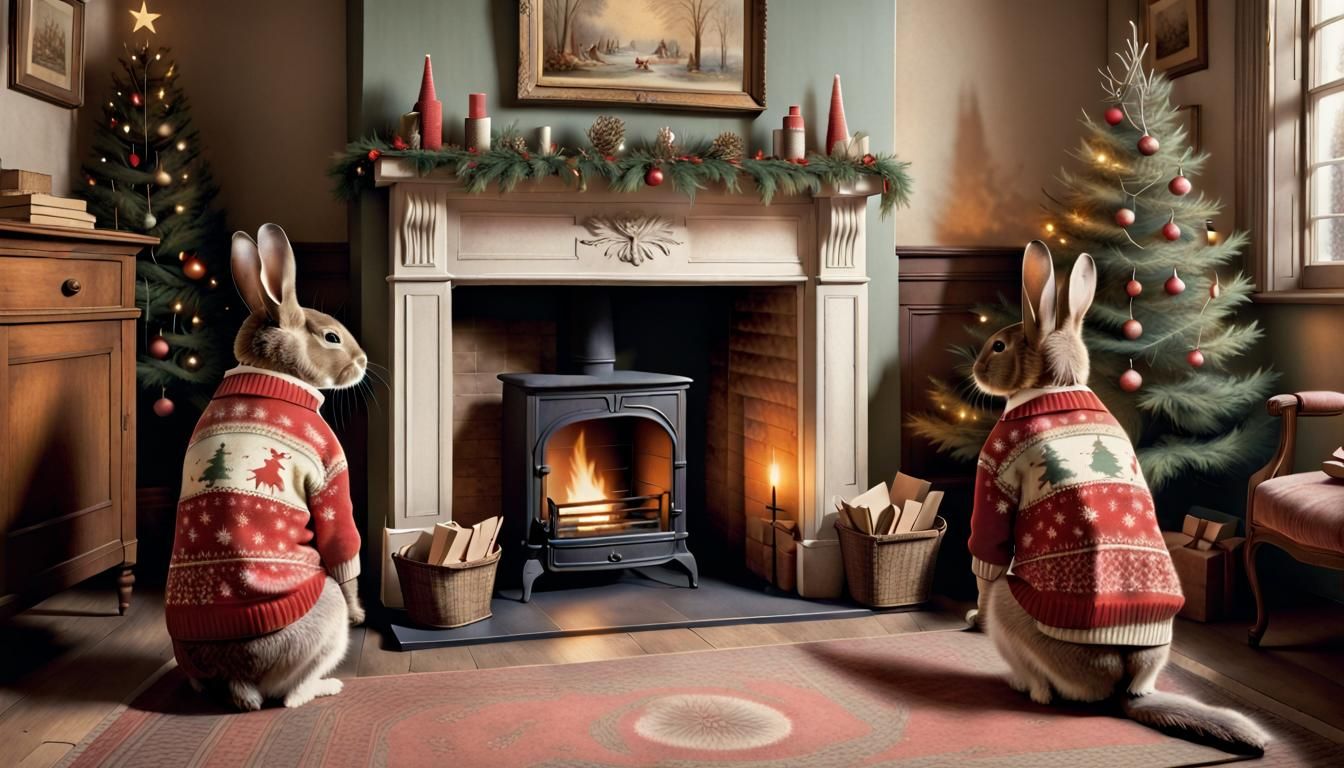 Rabbits in Sweaters, 1880s London, Beatrix Potter Style