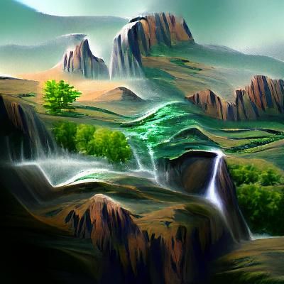 Lush Green River Valley Mountain Landscape