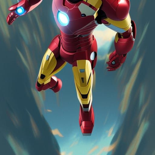 Iron Man in Studio Ghibli Anime Style