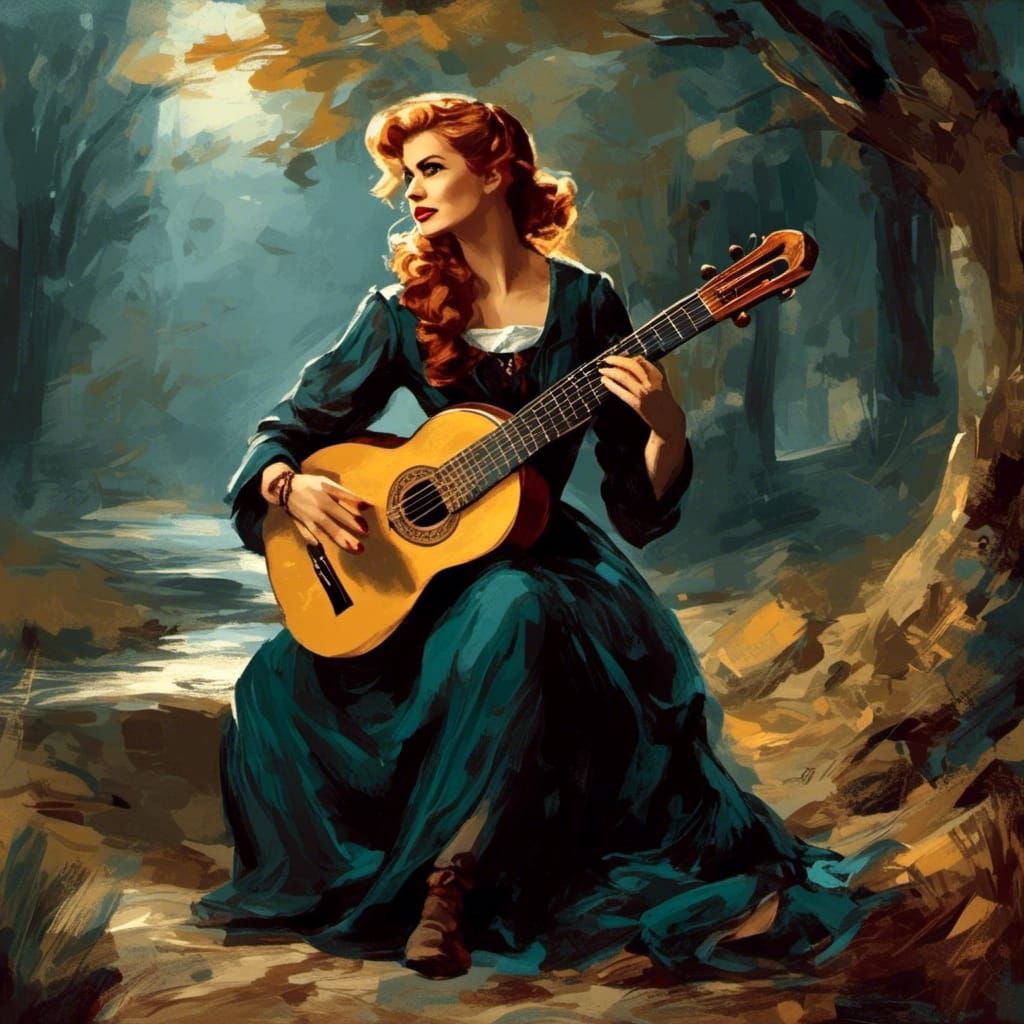 Wandering Bard in Film Noir Style