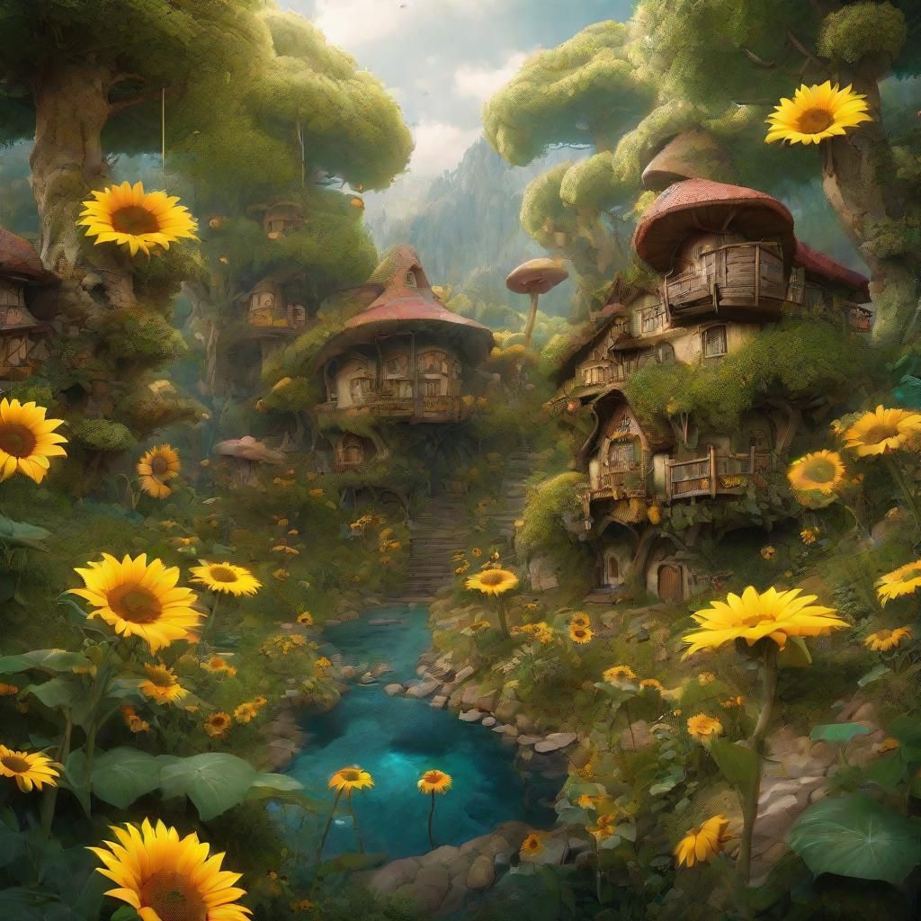 Sunflower Village in Overgrown Fairy Forest