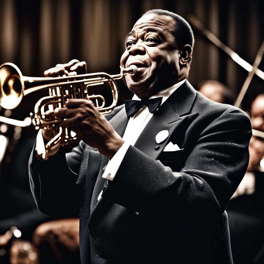 Louis Armstrong Orchestra Performance in Realistic Style