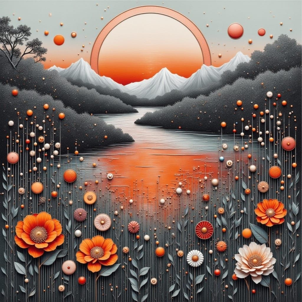 Vibrant Marigold Blooms Amidst Lush Summer Landscape