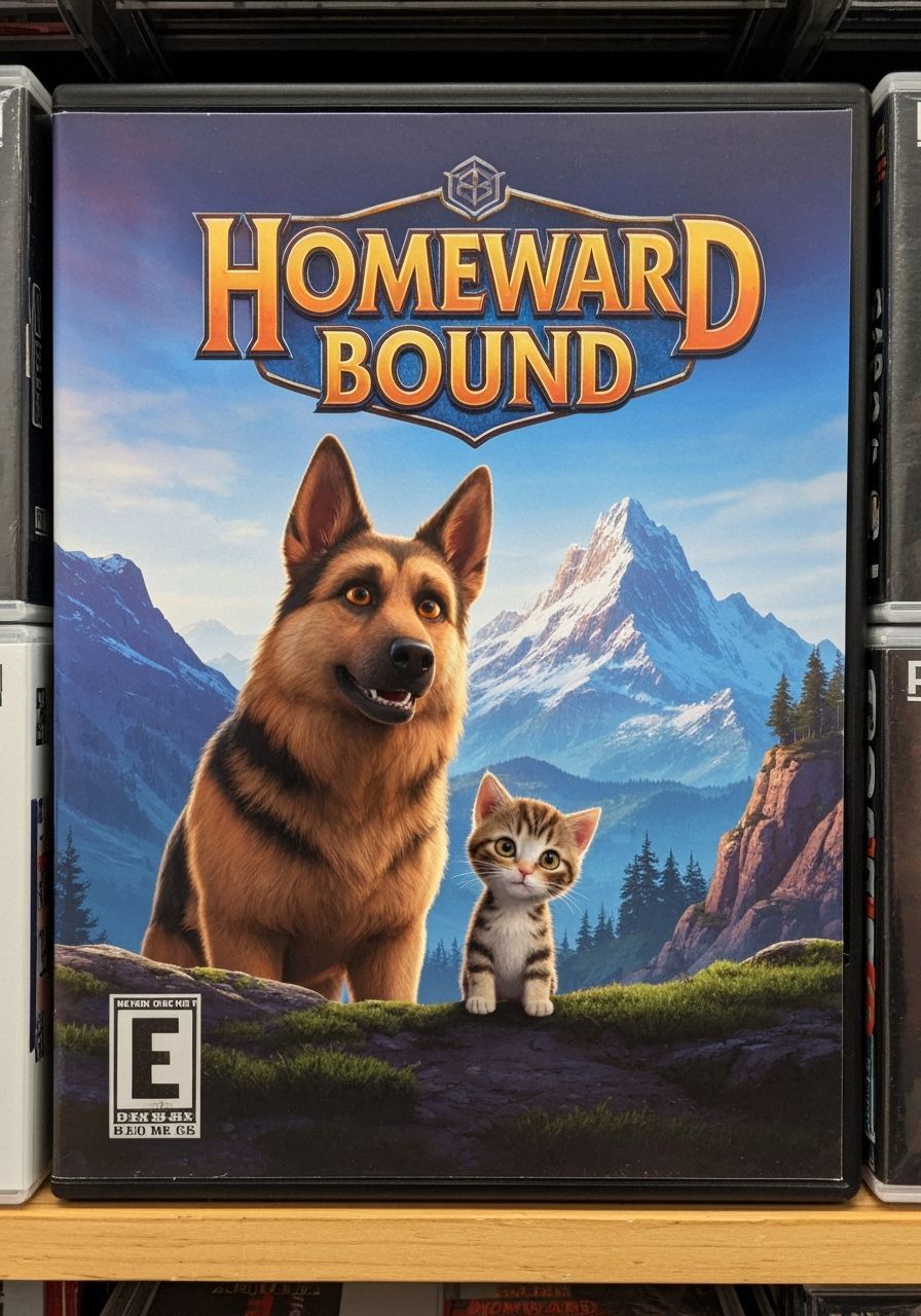German Shepherd and Kitten Game Cover Art
