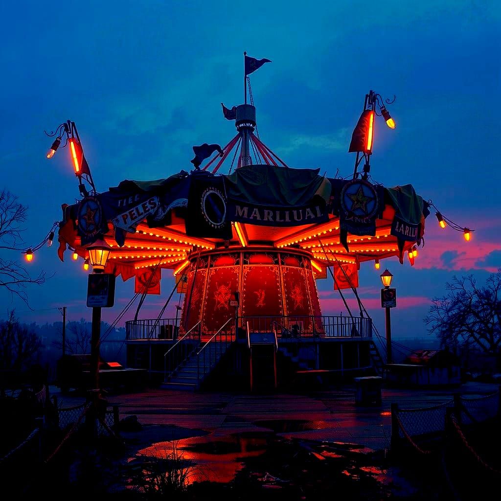 Eerie Surreal Carnival in Detailed 3D Illustration