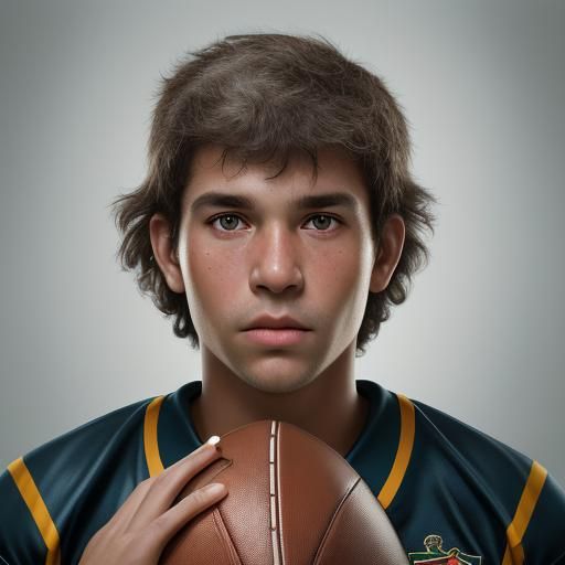 Football Close-Up: Professional Color Portrait