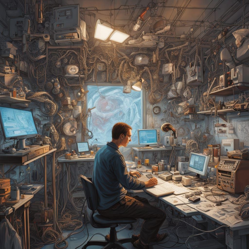 Innovative Workspace in a Futuristic Lab