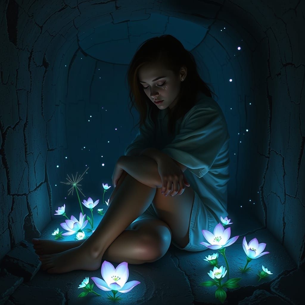 Woman Finds Hope in a Cracked Underground World