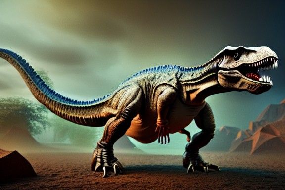 T-Rex with Big Arms Hyperdetailed Illustration