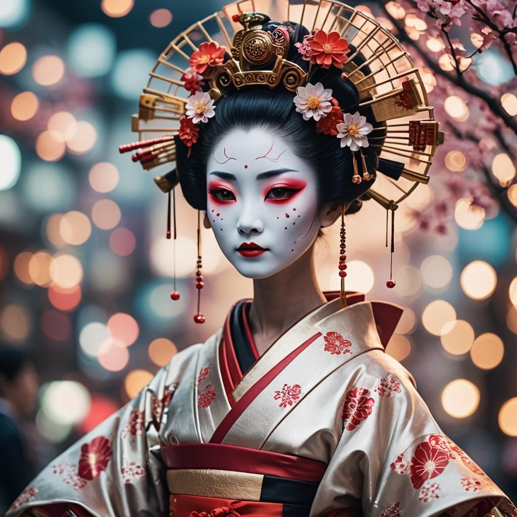Futuristic Alien as Geisha: Professional Photography