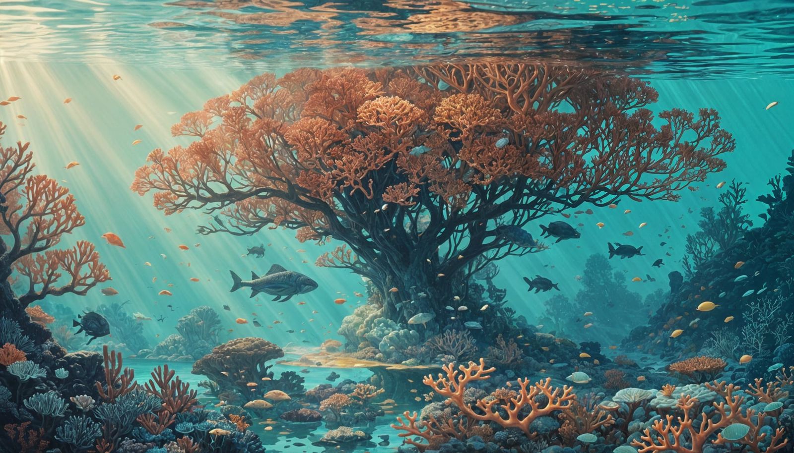 Coral Reef Illustration in James Jean Style