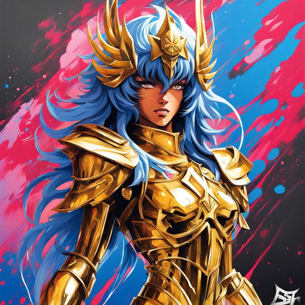 Female Knight Graffiti Art in Street Style