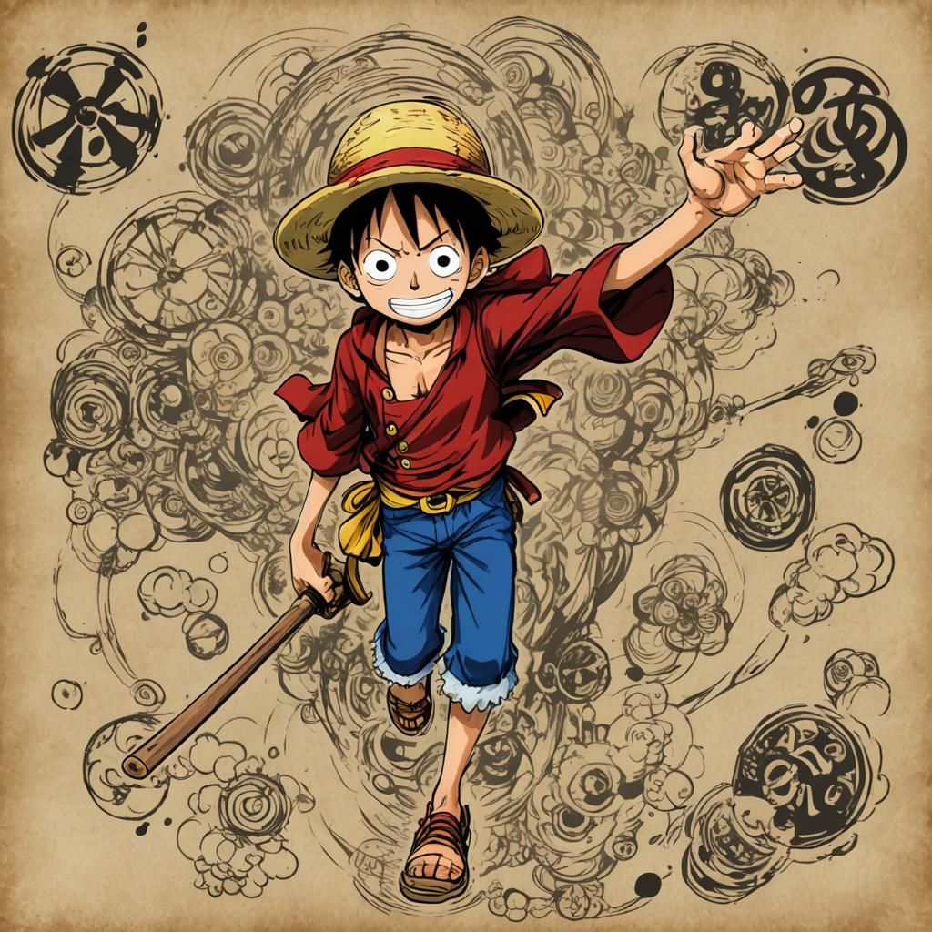 Luffy in Anime Key Visual Style