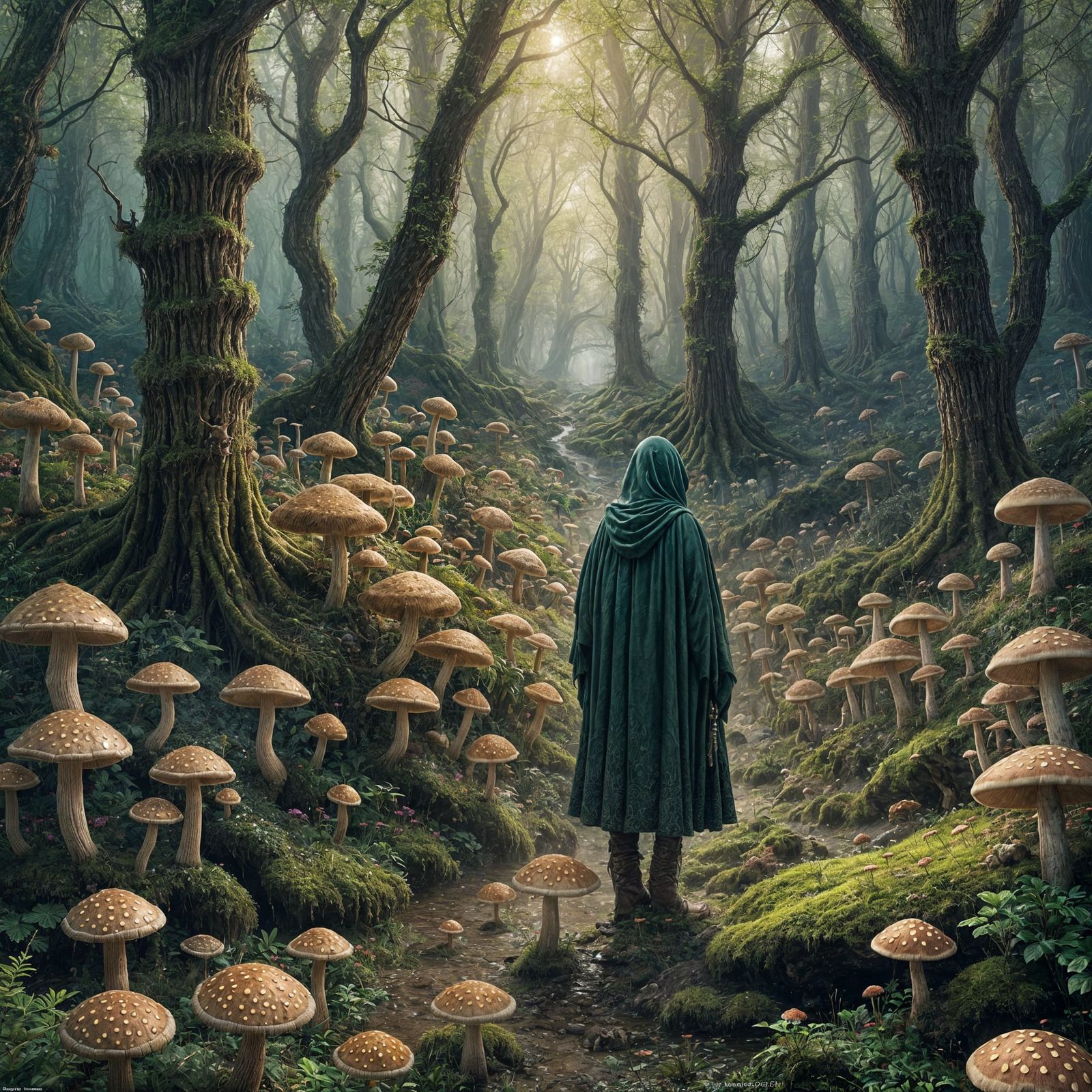 Magical Toadstool Glen: Detailed Fantasy Art