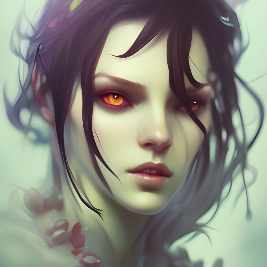Detailed Fairy Vampire Portrait in Hyperreal Style