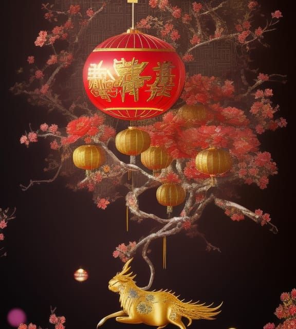 Abundance for Chinese New Year: Mixed Media Collage