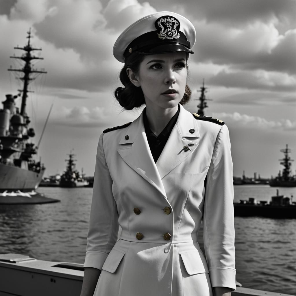 Anna Kendrick in Noir Style Naval Scene