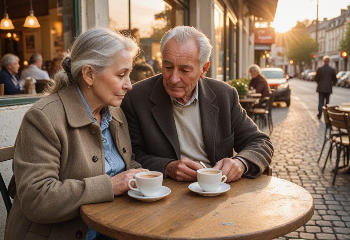 Romantic Parisian Coffee: An Impressionist Painting
