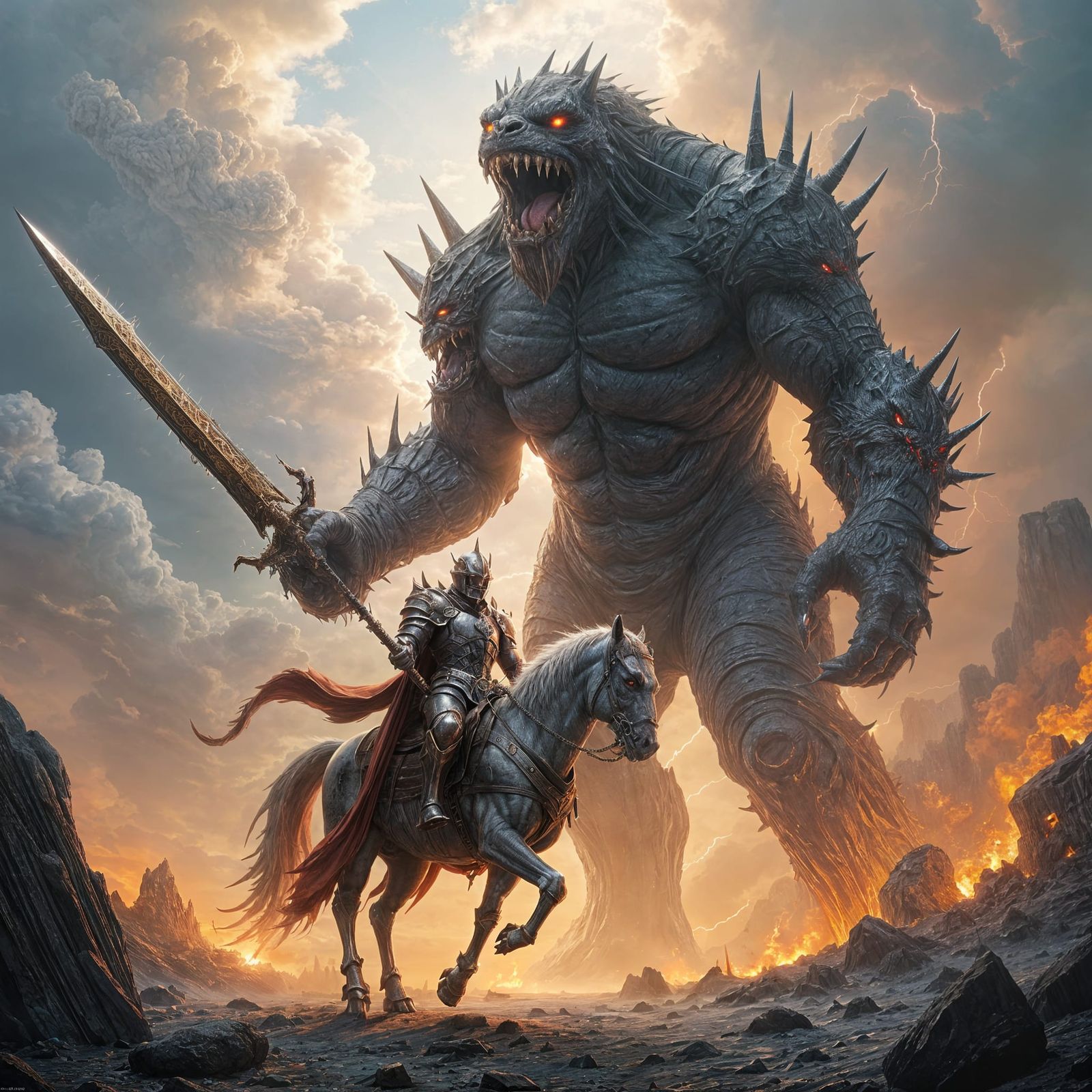 Knight vs Giant: Fantasy Concept Art