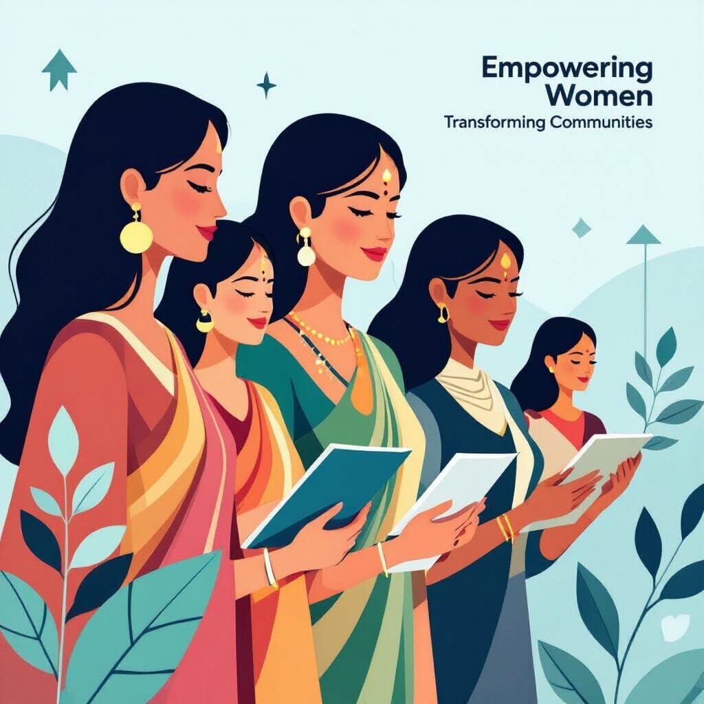 Empowering Indian Women: A Vector Art Illustration