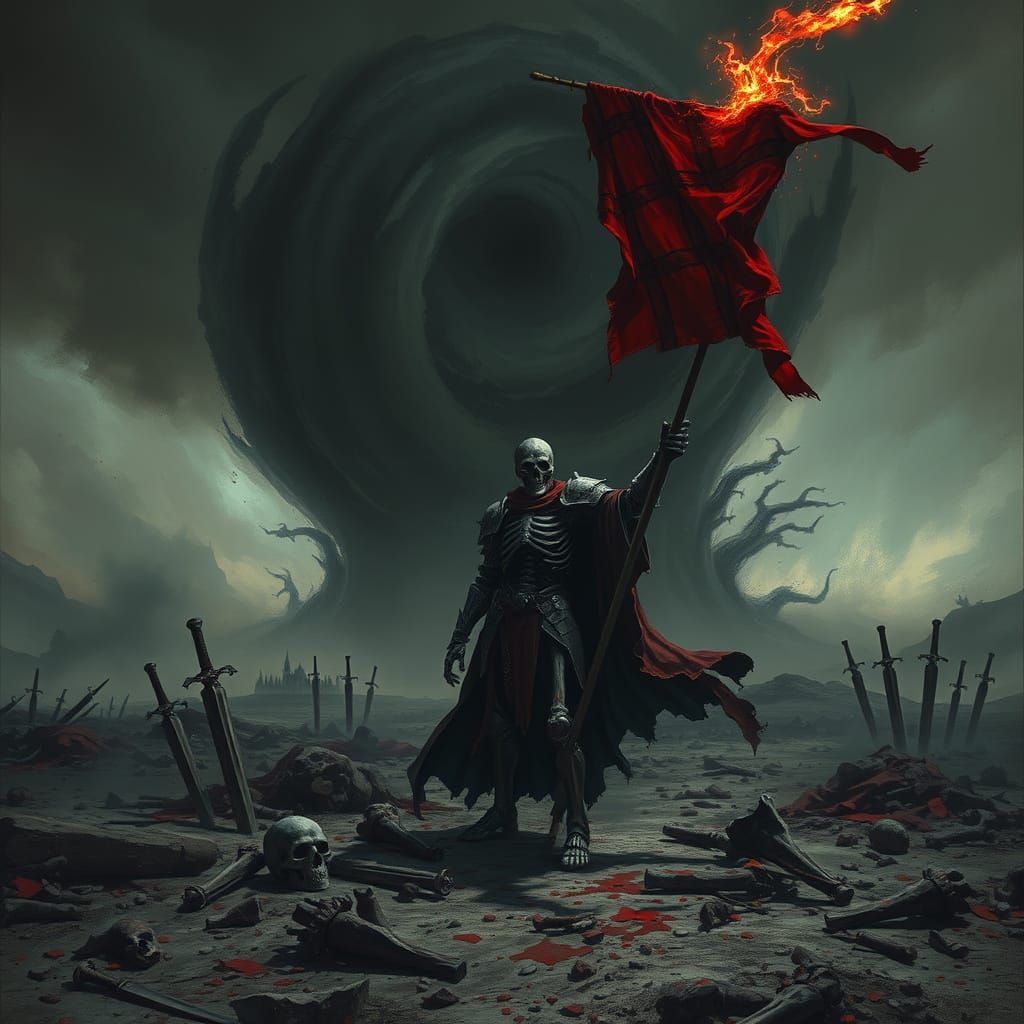 Skeletal Knight Banner on Desolate Battlefield