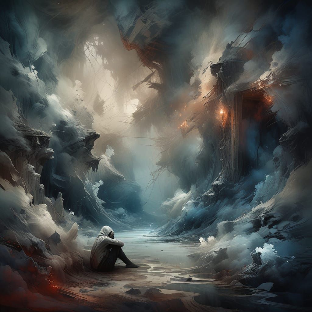 Surrealist Portrait in Oil Painting Style