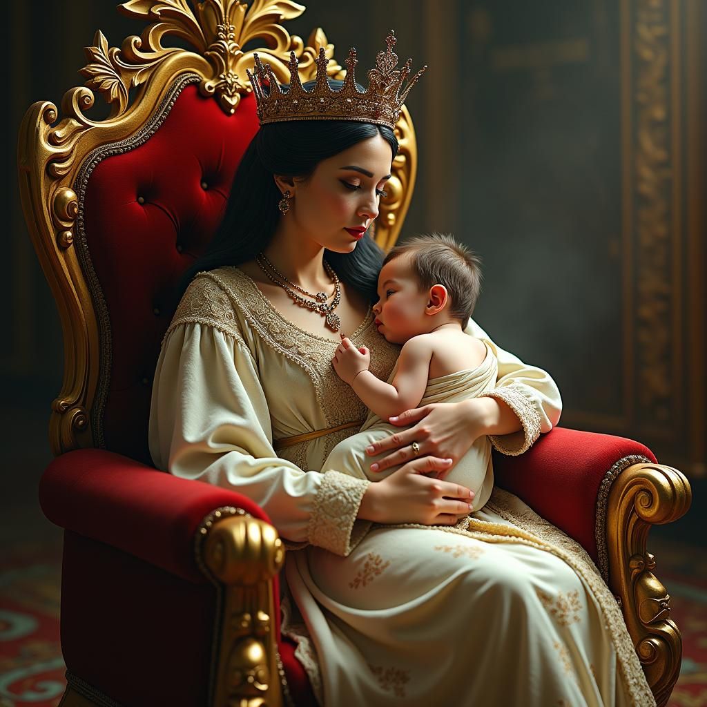 Mary and Jesus: Renaissance-Inspired Digital Art