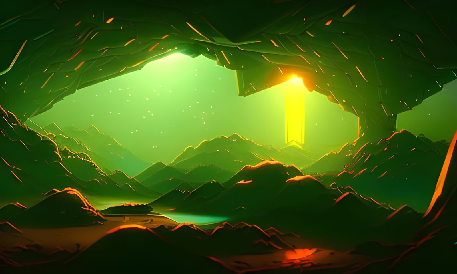 Surreal Cosmic Landscape in Unreal Engine Style