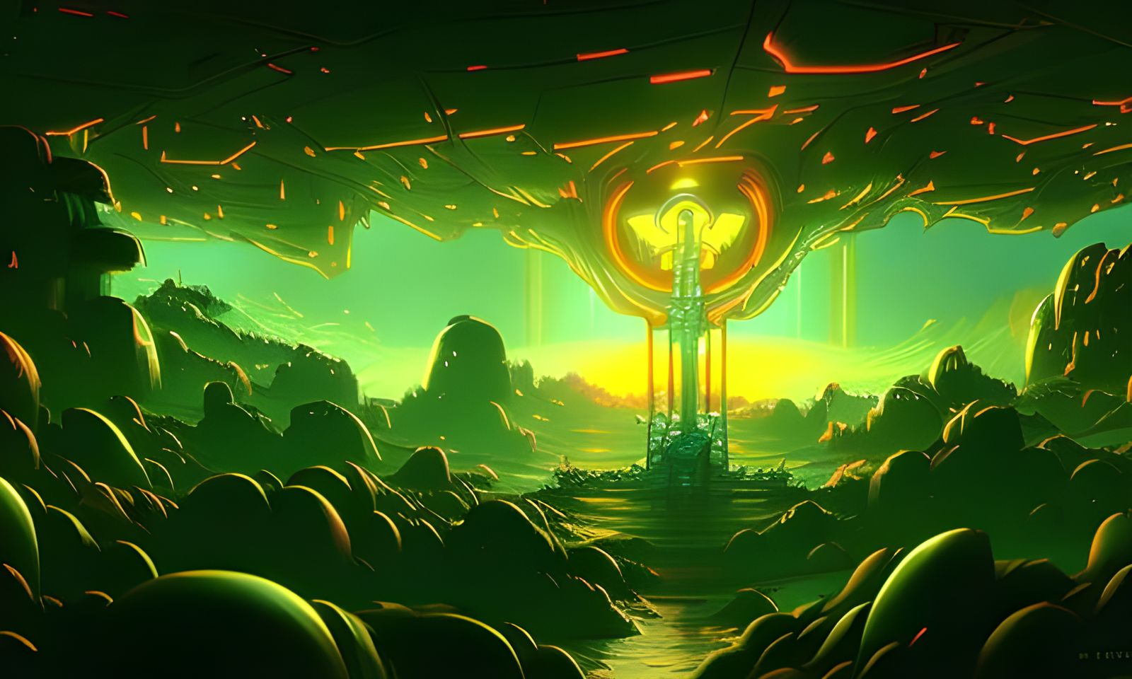 Stunning Cosmic Landscape Rendered with Octane