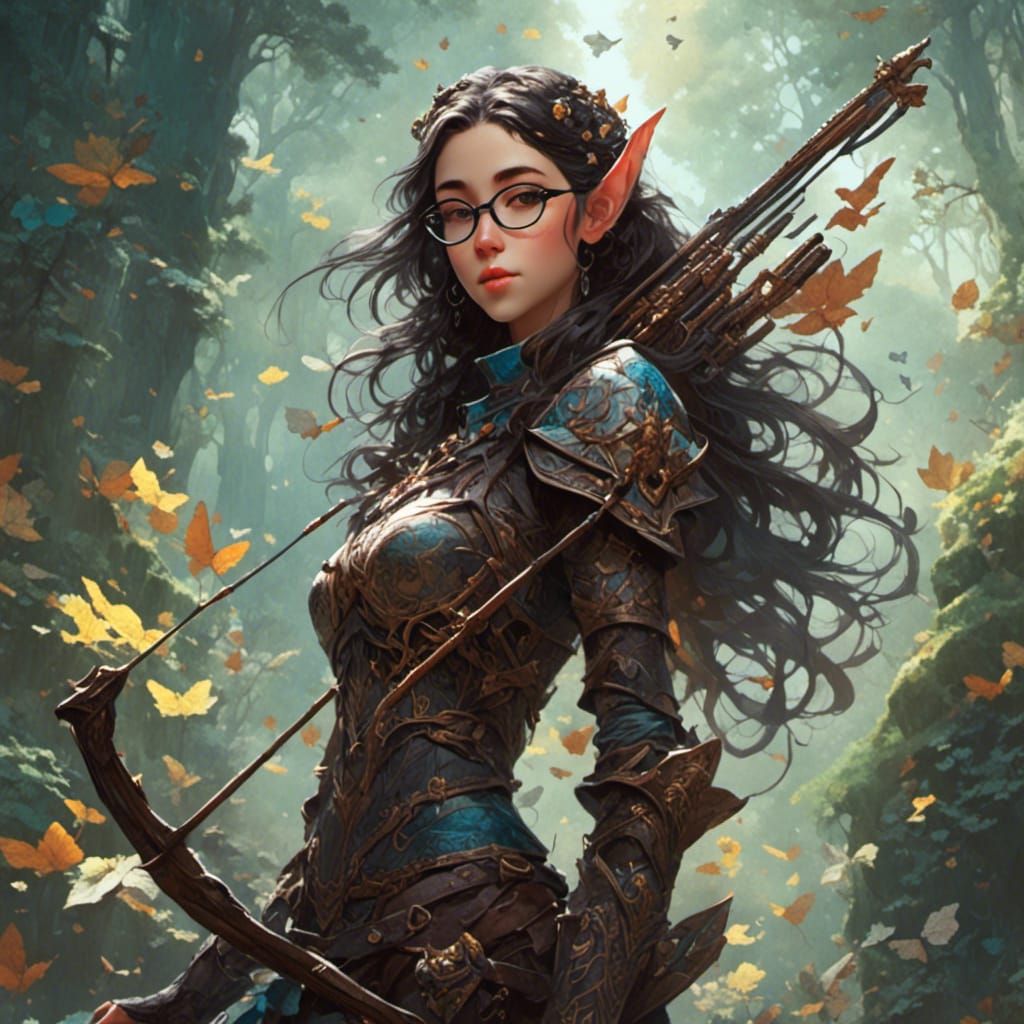 Cute Elf Archer in Detailed Digital Painting