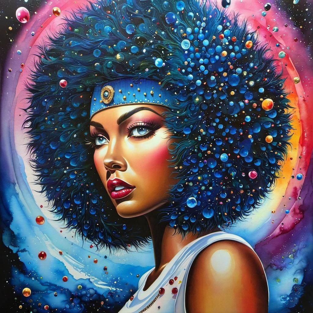 Mixed Media Portrait with Acrylic and Watercolor