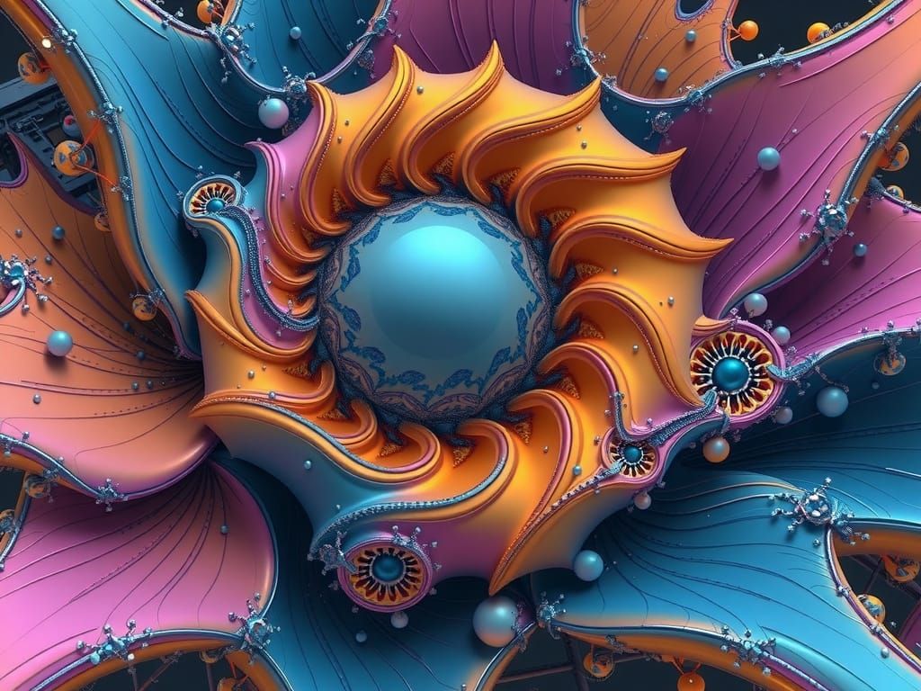 Photorealistic 3D Mandelbulber Fractal Sphere