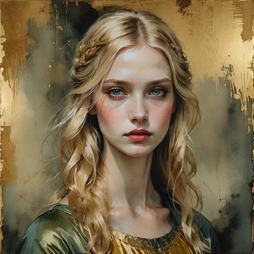 Pretty blonde girl - moody portrait