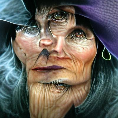 Realistic Portrait of a Mysterious Witch