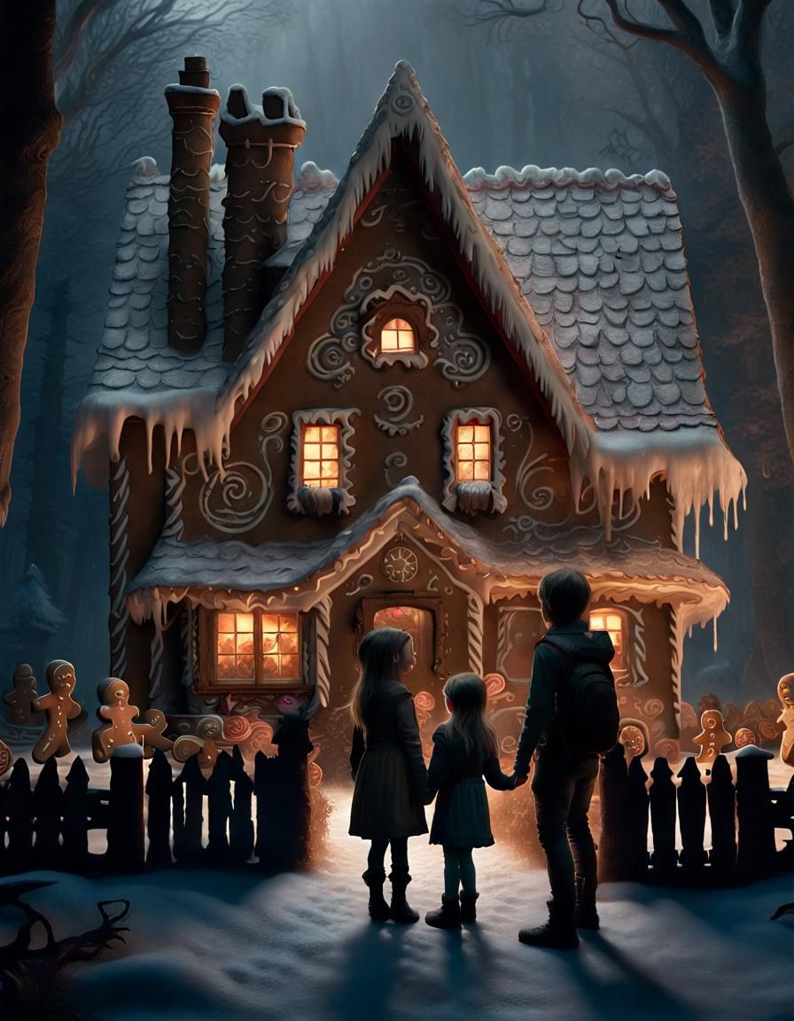 Hansel and Gretel Gingerbread House: Detailed Matte Painting