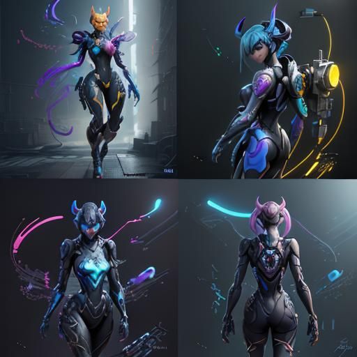 Nintendo Switch Girl: Anime Cyberpunk Concept Art