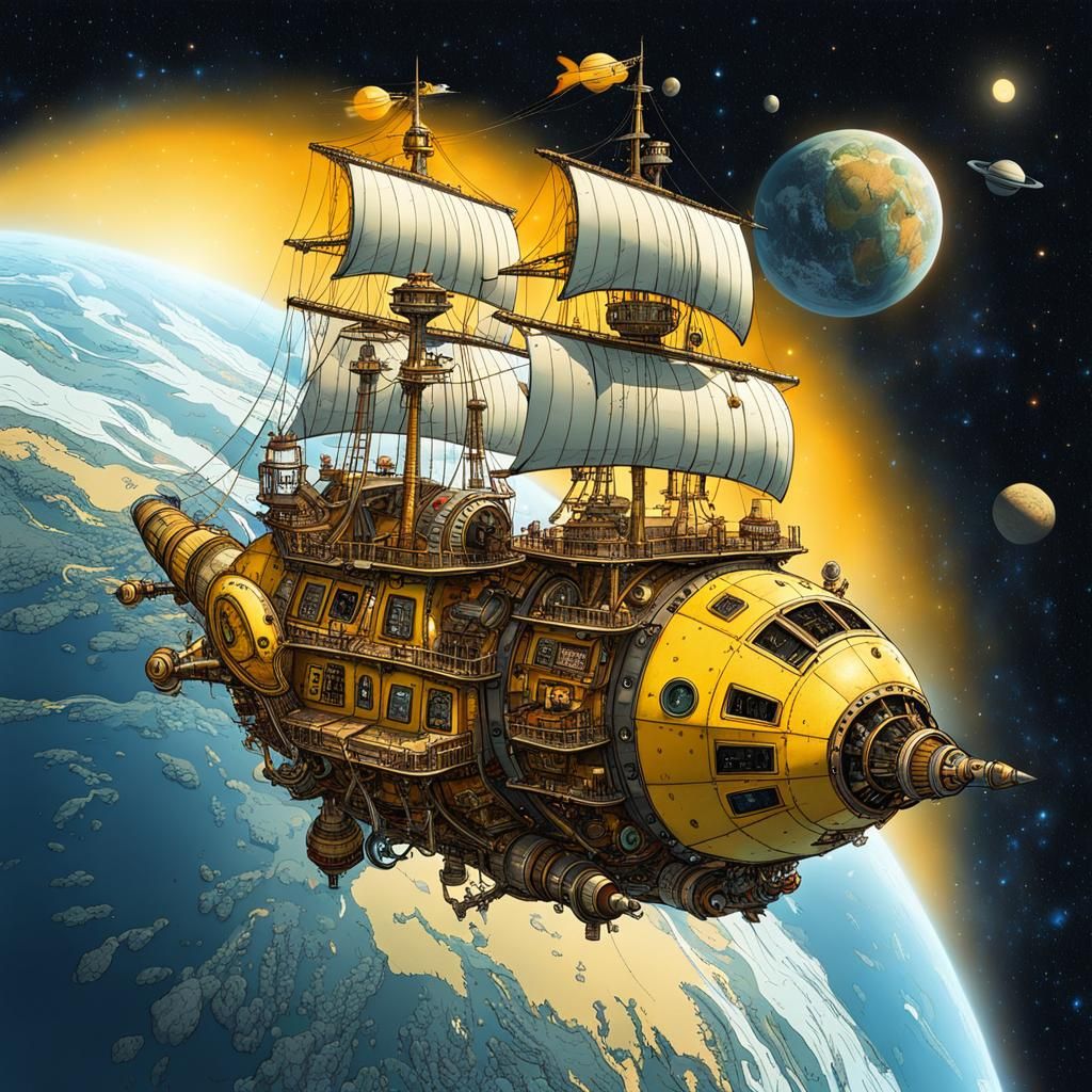 PORTUGUESE CARAVEL SPACE SHIP OUTER SPACE