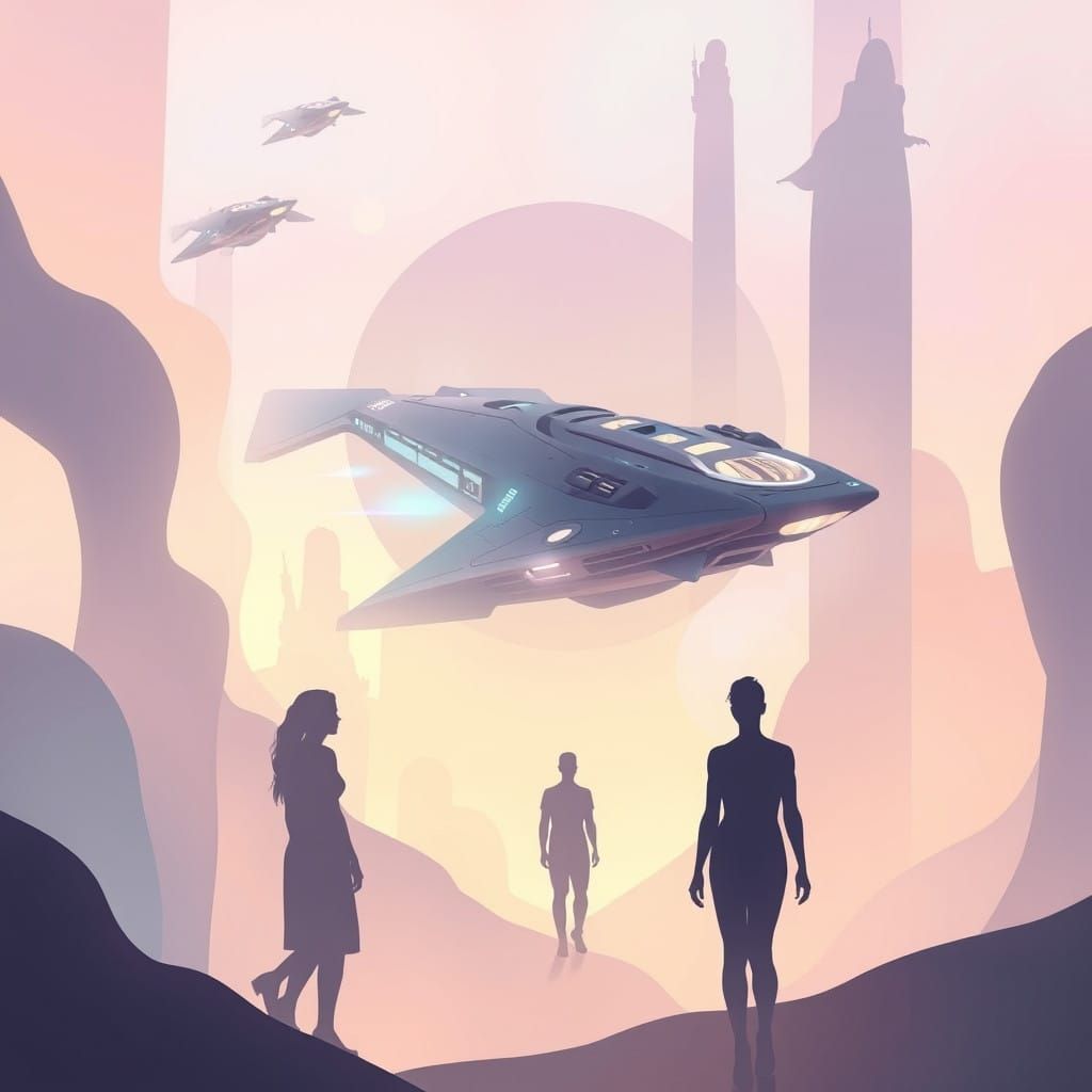 Surreal Spaceship Masterpiece with Human Forms